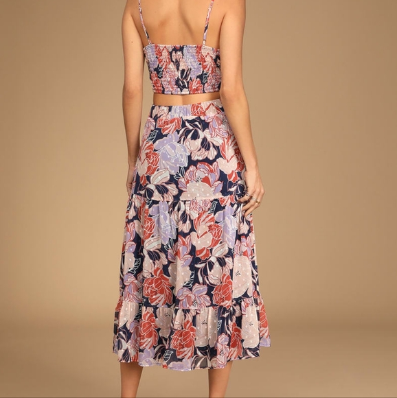 NWT Lulu's Floating Thru Flowers Midi Dress - Picture 5 of 7